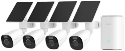 REOLINK 4K Solar Security Camera Wireless Outdoor 2.4/5GHz WiFi, 4 Cam Kit