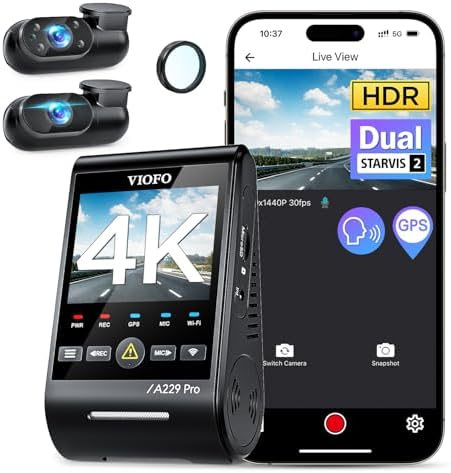 VIOFO A229 Pro 4K 3CH Dash Cam HDR for Front & Rear & Inside with STARVIS 2