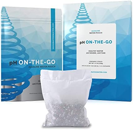 Invigorated Water pH ON-The-GO Alkaline Water Filter Pouch- Portable Alkaline Water Filtration System for Your Bottle, Pitcher, Jug, Container - High pH Water - Long-Life 105 Gallon/400 Litr